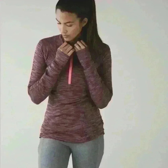 Lululemon Kanto Catch Me Half Zip Heathered Bordeaux Drama Pullover - Picture 1 of 10